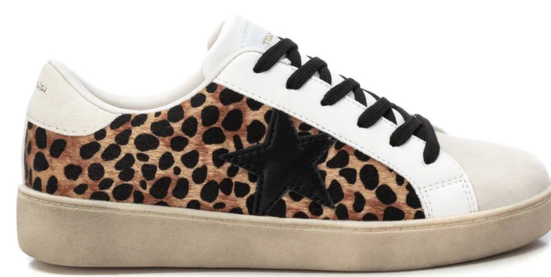 Teddy Smith Ladies Trainers 120151 Leopard Lace Up