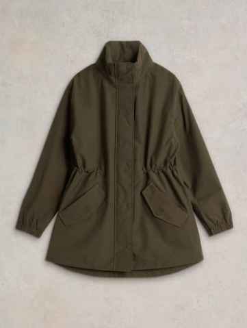 White Stuff Ladies Lexi Waterproof Coat in KHAKI GREEN