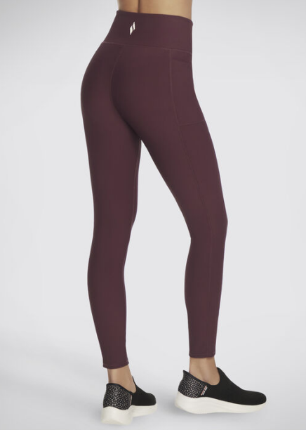 Skechers Womens Go Flex Rib FL HW Legging in Burgundy Pink