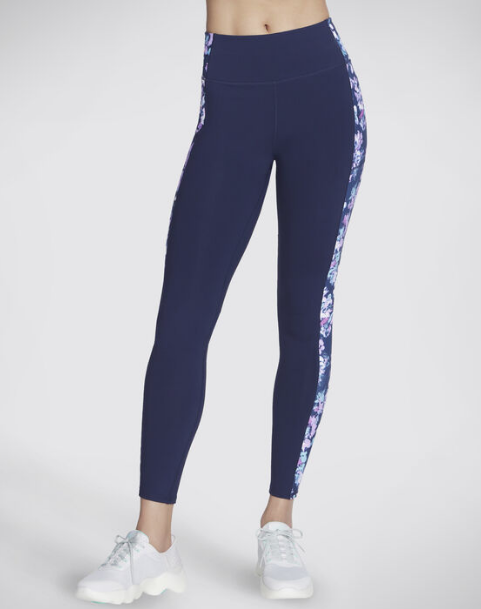 Skechers Ladies Misty Floral High-Waisted Full Length Legging LG48 BLLV Blue Lavender