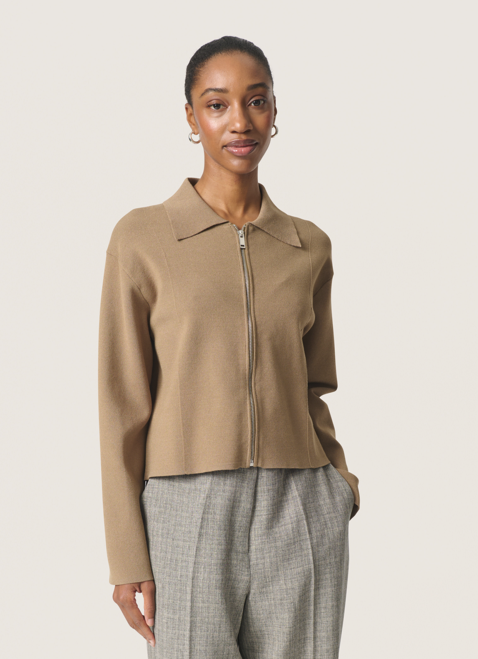 Soaked in Luxury Ladies Zipped Cardigan SLLidya in Elmwood, Lidya