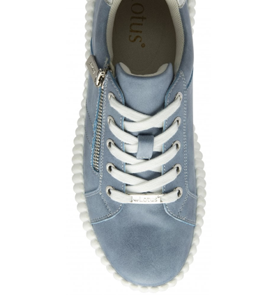 Lotus Ladies Lace Up Casual Shoe Kora ULS577 in blue, Trainers with zip