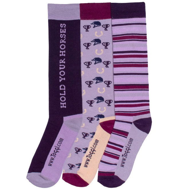 Toggi Maeve Womens 3 Pack Socks Royal Purple/ Lilac