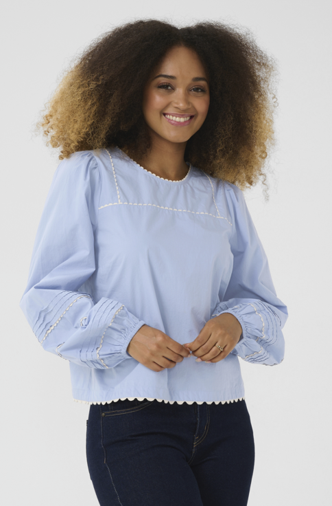 Culture Ladies CUmaldi  Olena Blouse In Forever Blue, Maldi