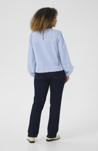 Culture Ladies CUmaldi  Olena Blouse In Forever Blue, Maldi