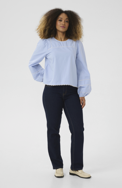 Culture Ladies CUmaldi  Olena Blouse In Forever Blue, Maldi