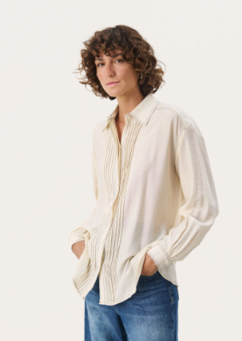 Part Two Ladies Shirt MedinePW in Birch, Medine Blouse