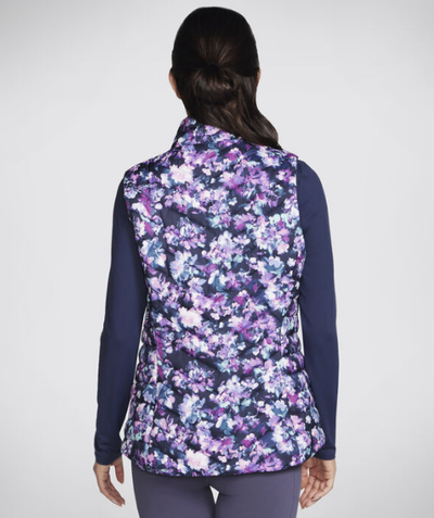 Skechers Ladies Jacket JA146 GO SHIELD Misty Floral Vest, in Blue Lavender