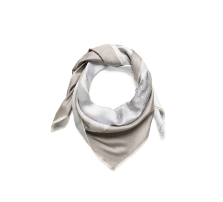 Part Two Ladies Large Square Silky Scarf MonjaPW in Grey Neutral