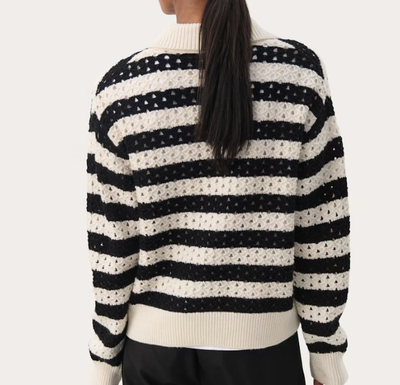 Part Two Ladies NaiyaPW Pullover In Black & white Stripe, Naiya