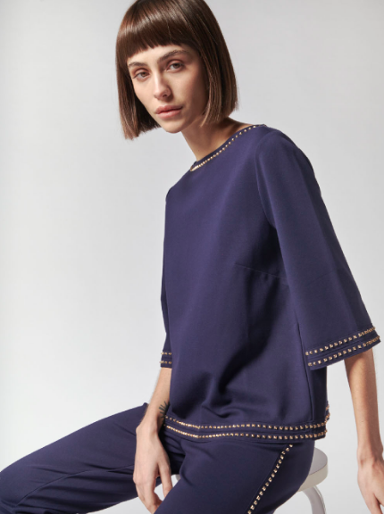 LuckyLu Ladies Top in Navy Blusa Scaroletta