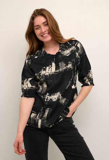 Culture Ladies Blouse CUNelly SS in Black, Nelly Top
