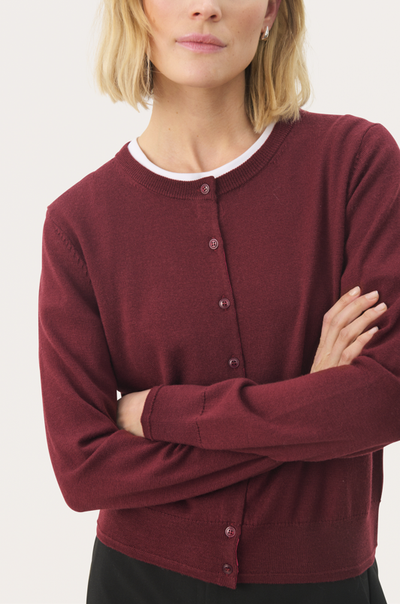 Part Two Ladies NoelaniPW Cardigan In Tawny Port, Noelani