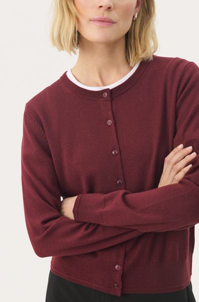 Part Two Ladies NoelaniPW Cardigan In Tawny Port, Noelani