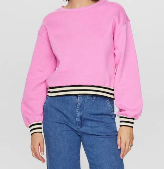 Numph Ladies Nuada Sweat Top In Fuchsia Pink, Ada Sweatshirt