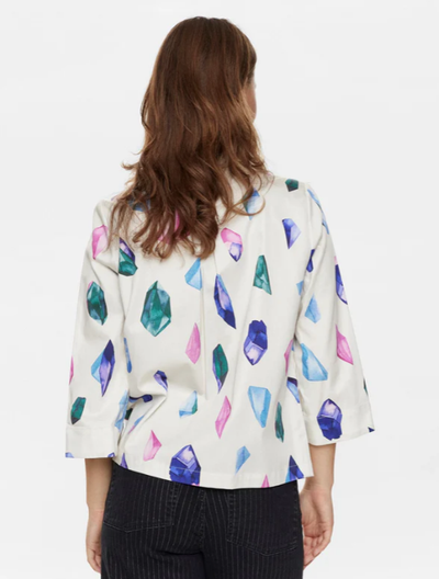 Numph Ladies NuCrystal Bow Tie Shirt Cloud Dancer