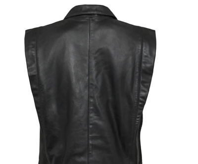 Numph Ladies NUFARGO LEATHER VEST - Caviar Fargo