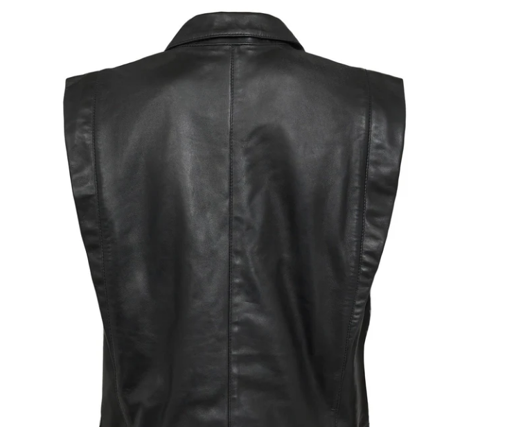 Numph Ladies NUFARGO LEATHER VEST - Caviar Fargo