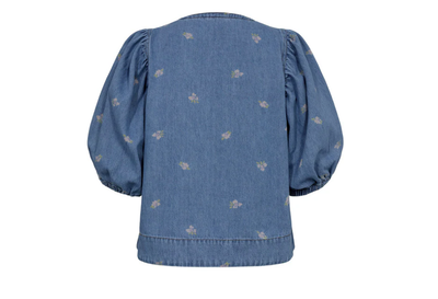 Numph Ladies NUibiza Blouse In Medium Blue Denim