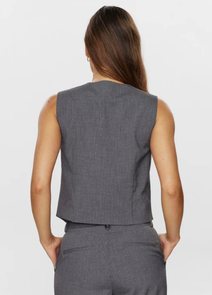 Numph Ladies NUJOSEPHINE WAIST COAT - Medium Grey melange, Josephine