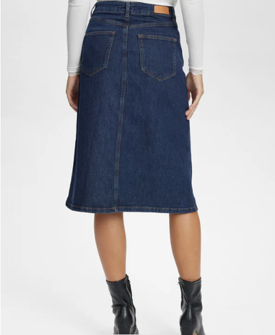 Numph Ladies NuLondon Skirt in Dark Blue Denim