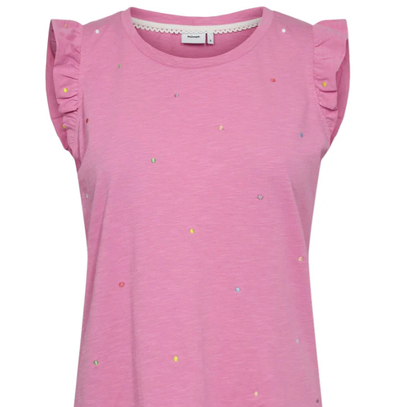 Numph Ladies NUTilde T-Shirt - Gots Fuchsia Pink, Tilde Sleeveless