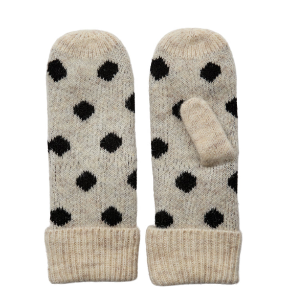 Numph Ladies NUOllie Mittens in Sesame Melange, Ollie Gloves