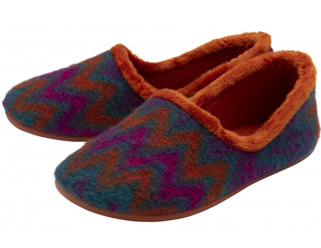 Lotus Ladies Slippers Ernestina ULH129 in Orange Multi