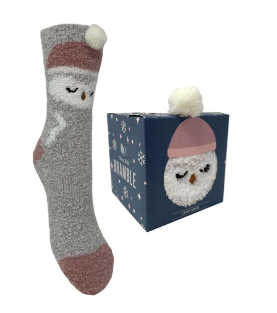 Bramble Owl Fluffy Socks in Gift Box