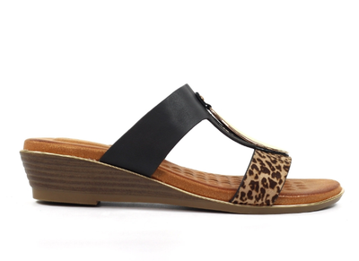 Lunar Ladies Slide Paradise JLH523 in Black, Mule