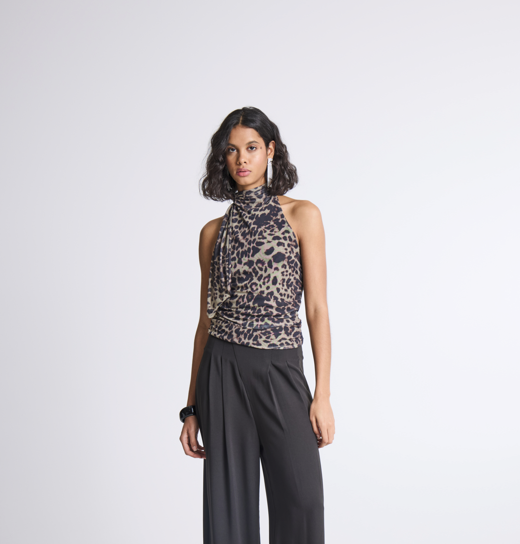 Ichi Ladies Top IHParda in Leopard Print, Parda