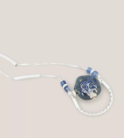 White Stuff Stone Pendant Necklace in Blue Multi