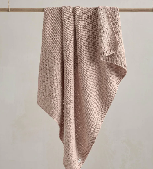 Mamas & Papas Knitted Blanket - Welcome to the World Seedling - Pink