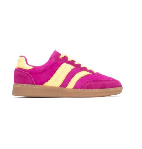 Teddy Smith Ladies Trainners 120235 In Pink/Yellow