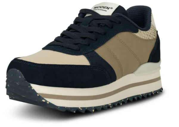 Woden Ladies Trainers Ronja Plateau WL599 in Navy Multi