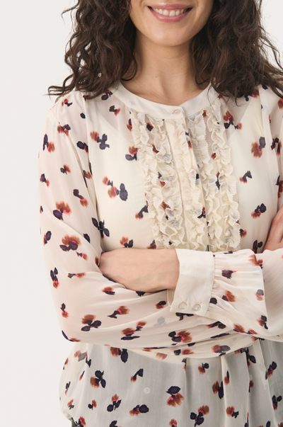 Part Two Ladies  Shirt PriscaPW in Multi Mini Blurred Flower, Prisca