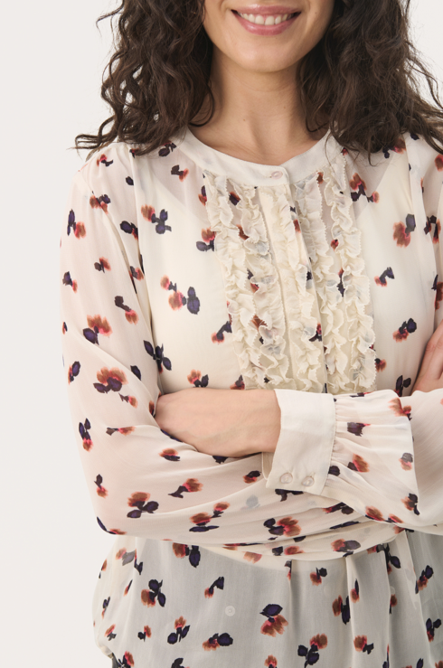 Part Two Ladies  Shirt PriscaPW in Multi Mini Blurred Flower, Prisca