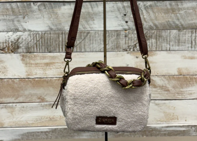 Remonte Ladies Handbag Q0645-80 in Cream faux fur