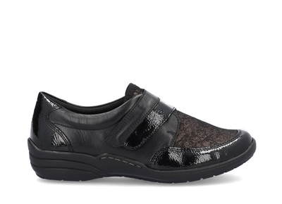 Remonte Ladies Velcro Shoe R7600-03 in Black Combination