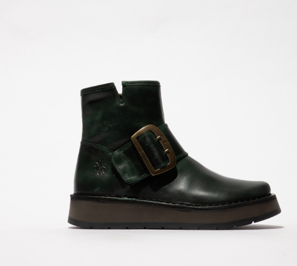 Fly London Ladies Leather Ankle Boots RADS200 in Petrol