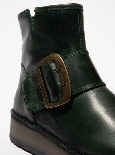 Fly London Ladies Leather Ankle Boots RADS200 in Petrol