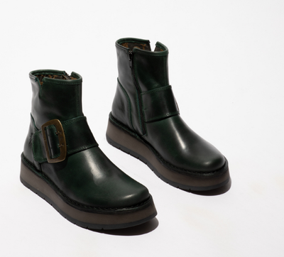 Fly London Ladies Leather Ankle Boots RADS200 in Petrol