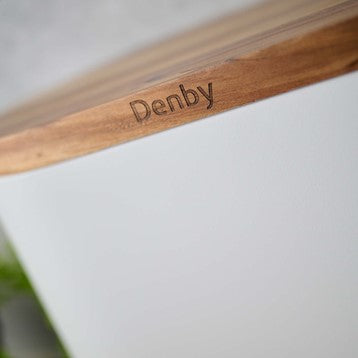 Denby White Bread Bin With Acacia Lid