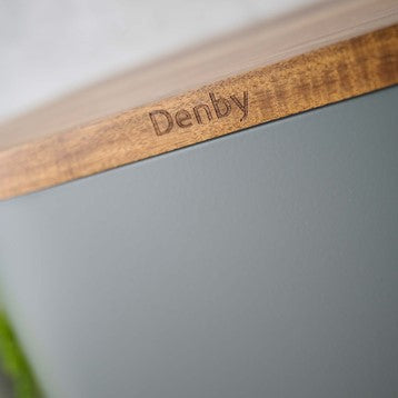 Denby Grey Bread Bin With Acacia Lid