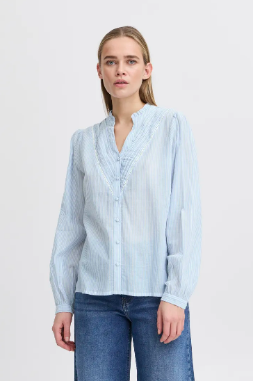 Ichi Ladies IHROMANCY Shirt In Zen Blue