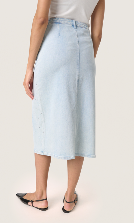 Soaked in Luxury Ladies Denim Skirt SLRomy in Medium Blue, Romy