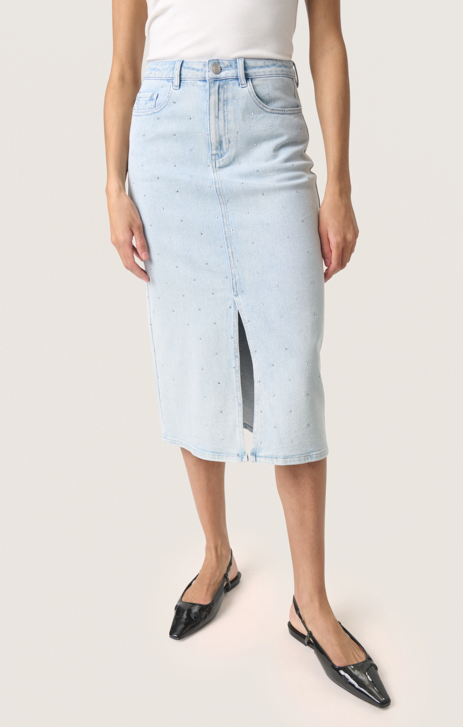 Soaked in Luxury Ladies Denim Skirt SLRomy in Medium Blue, Romy