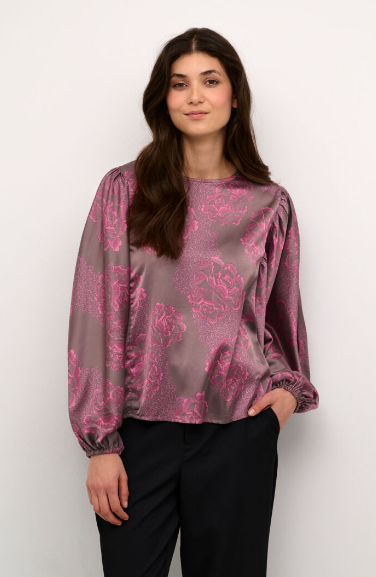 Culture Ladies CUrosie Blouse in Pink Flower, Rosie Top