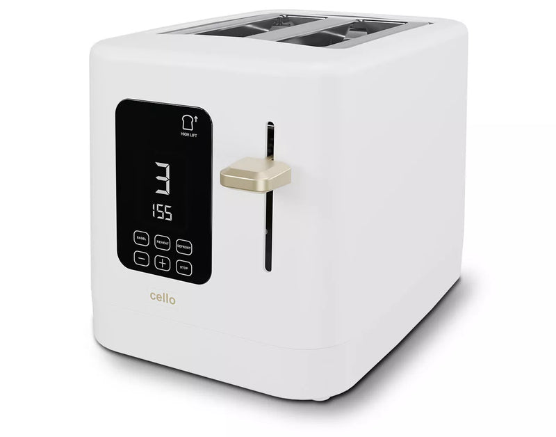 Cello TR185 Digital 2 Slice Toaster Touch Control 800w Wide Slots Bagel Function
