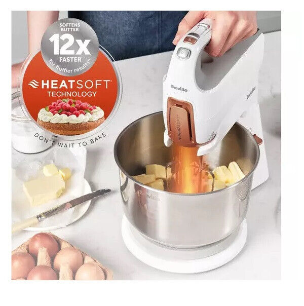 BREVILLE HeatSoft in VFM029 Stand Mixer White Stainless